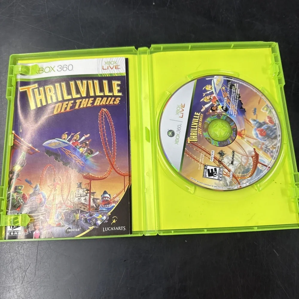 Thrillville: Off the Rails (Microsoft Xbox 360, 2007) CIB Complete Manual Tested